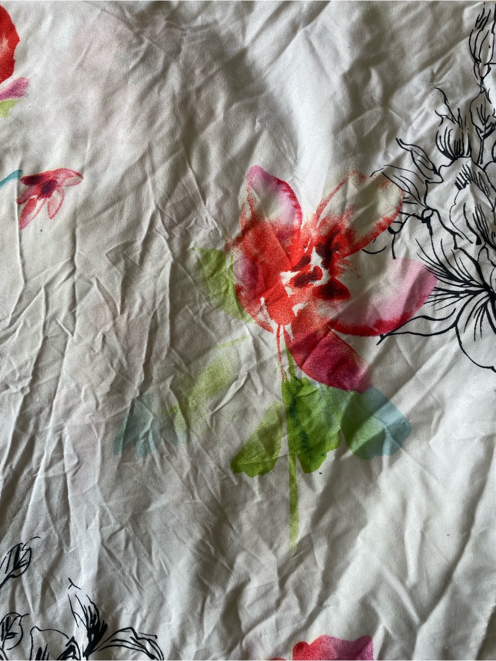 Floral Watercolor Queen Duvet Cover